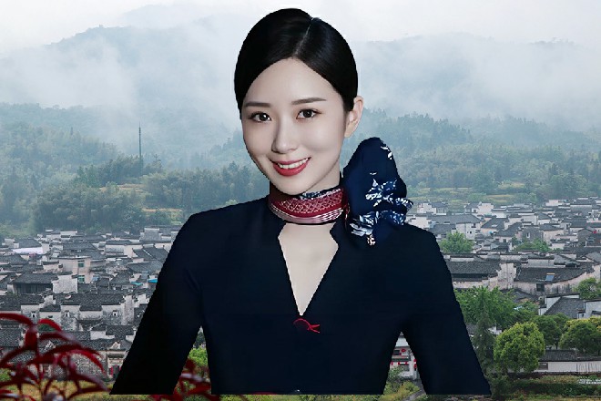 陈佳音就像是画里的美人一样，让人无法移开自己的目光