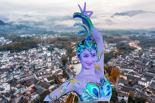 伊轩拍掉了自己左肩上的灰尘，镜这才满意地转过身去